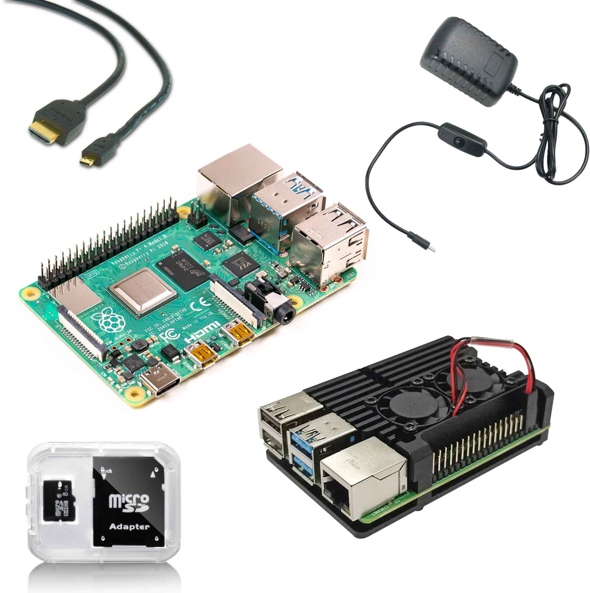 Raspberry Pi 4 Model B (4GB ram) Starter Kit met Heatsink case +
