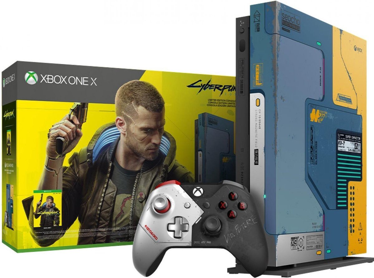 Microsoft Xbox One X + Cyberpunk 2077 Limited Edition Blauw, Geel, Zwart kopen? - Prijzen -