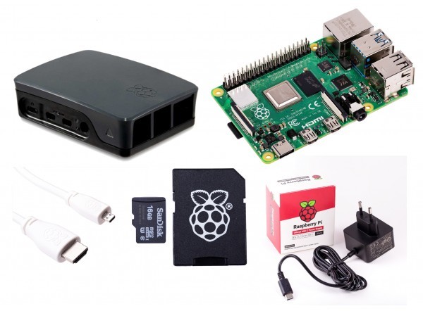 Raspberry Pi 4 Model B (4GB ram) Starter Kit met oa officiële