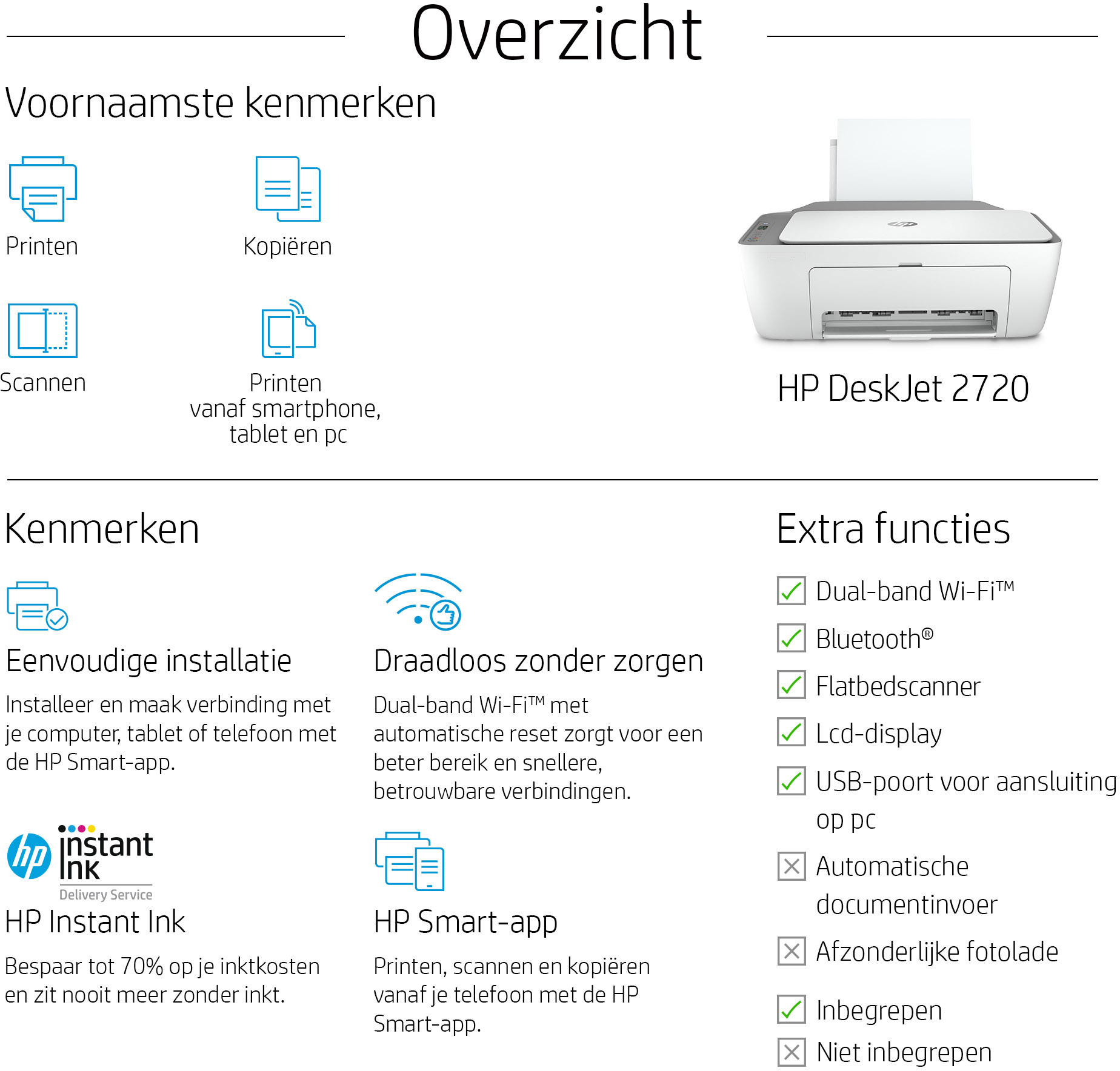 HP DeskJet 2720 kopen? - Prijzen - Tweakers