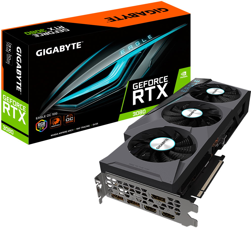 【GIGABYTE】RTX3080【EAGLE OC】 Gigabyte GeForce RTX 3080 Eagle OC 10G (rev. 1.0): beste prijs