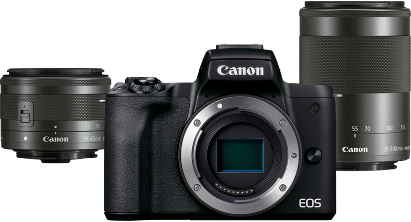 2/23出品！Canon EOS M EF-M15-45 EF-M55-200 Canon EOS M50 Mark II + M15-45 S+M55-200 Zwart: beste prijs - Tweakers