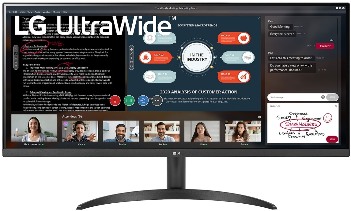 LG UltraWide Monitor 34WP500 本体 LG 34WP500-B Zwart: beste prijzen, echte reviews en specificaties