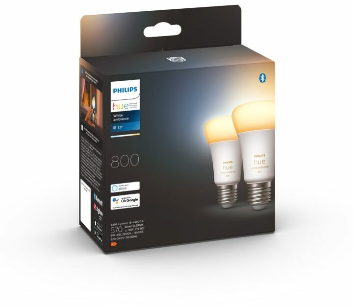 Philips Hue White Ambiance E27 800 lumen Bluetooth (2-pack): beste