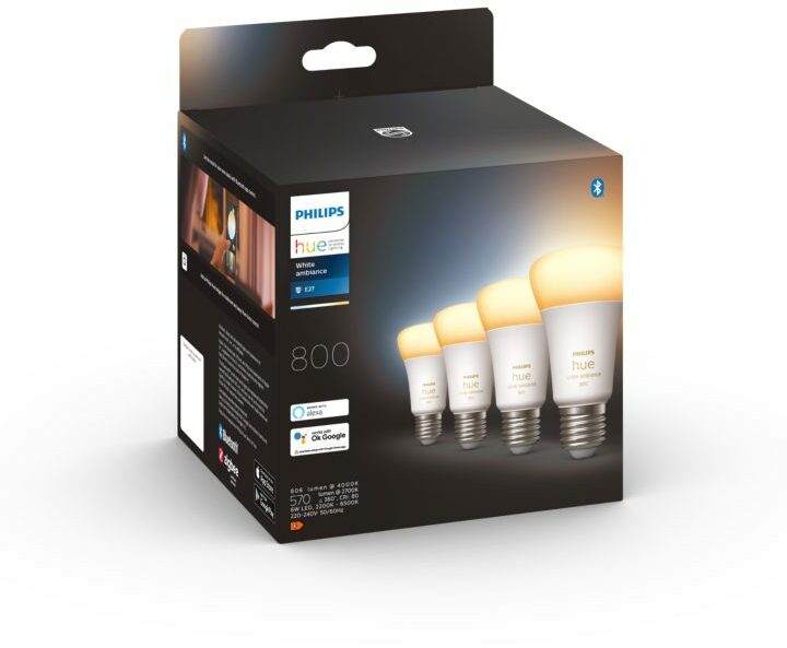 Philips Hue White Ambiance E27 800 lumen Bluetooth (4-pack): beste