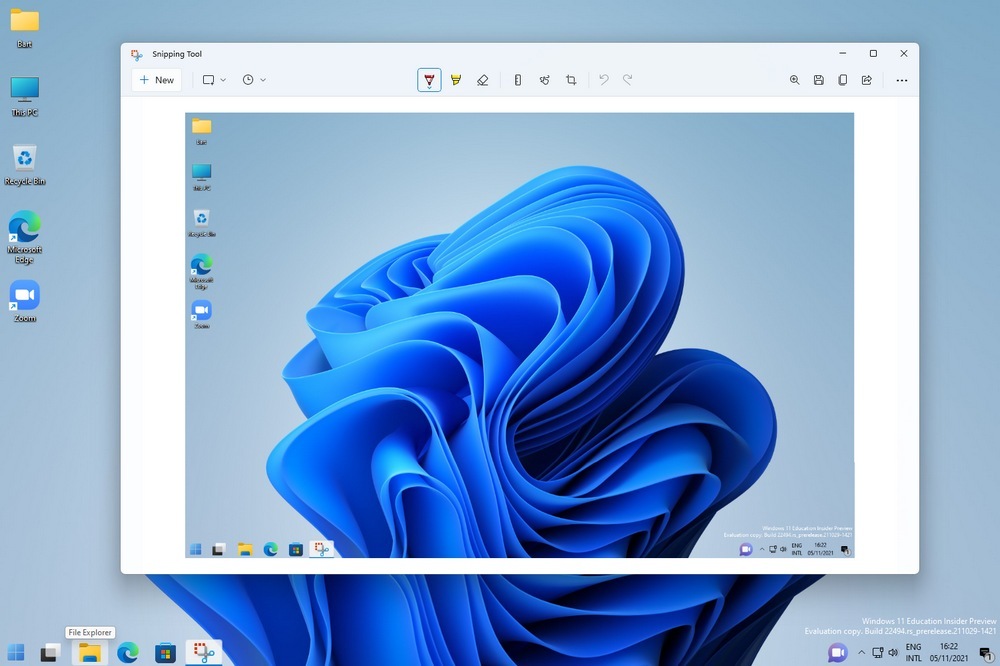 Snipping tool in Windows 11
