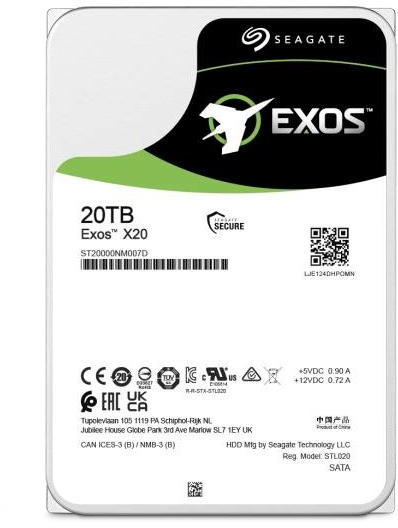 Seagate Exos X20 (SATA, Standard), 20TB: beste prijzen, echte