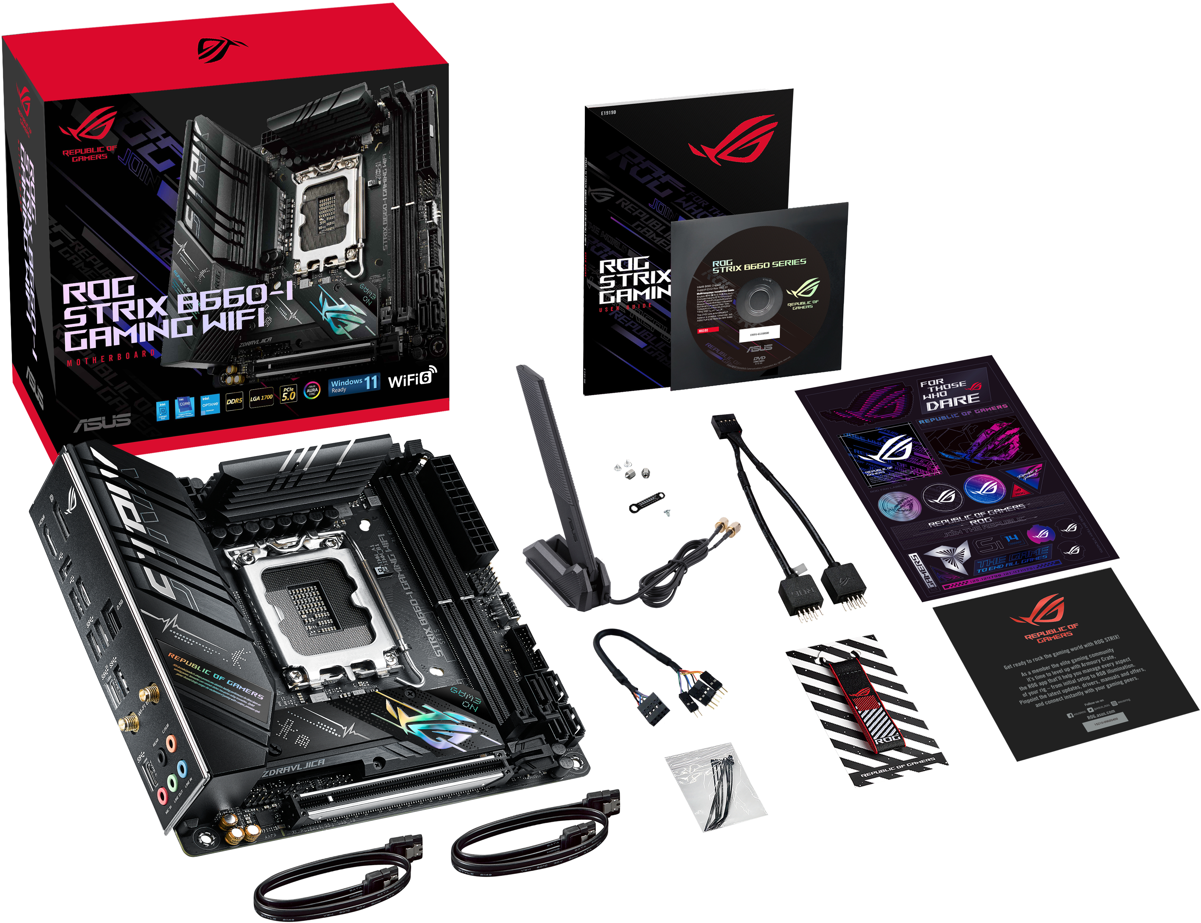 ROG STRIX B660-I GAMING WIFI + おまけ レビュー！ASUS ROG STRIX B660-I GAMING WIFI ケースに組み込みやすい