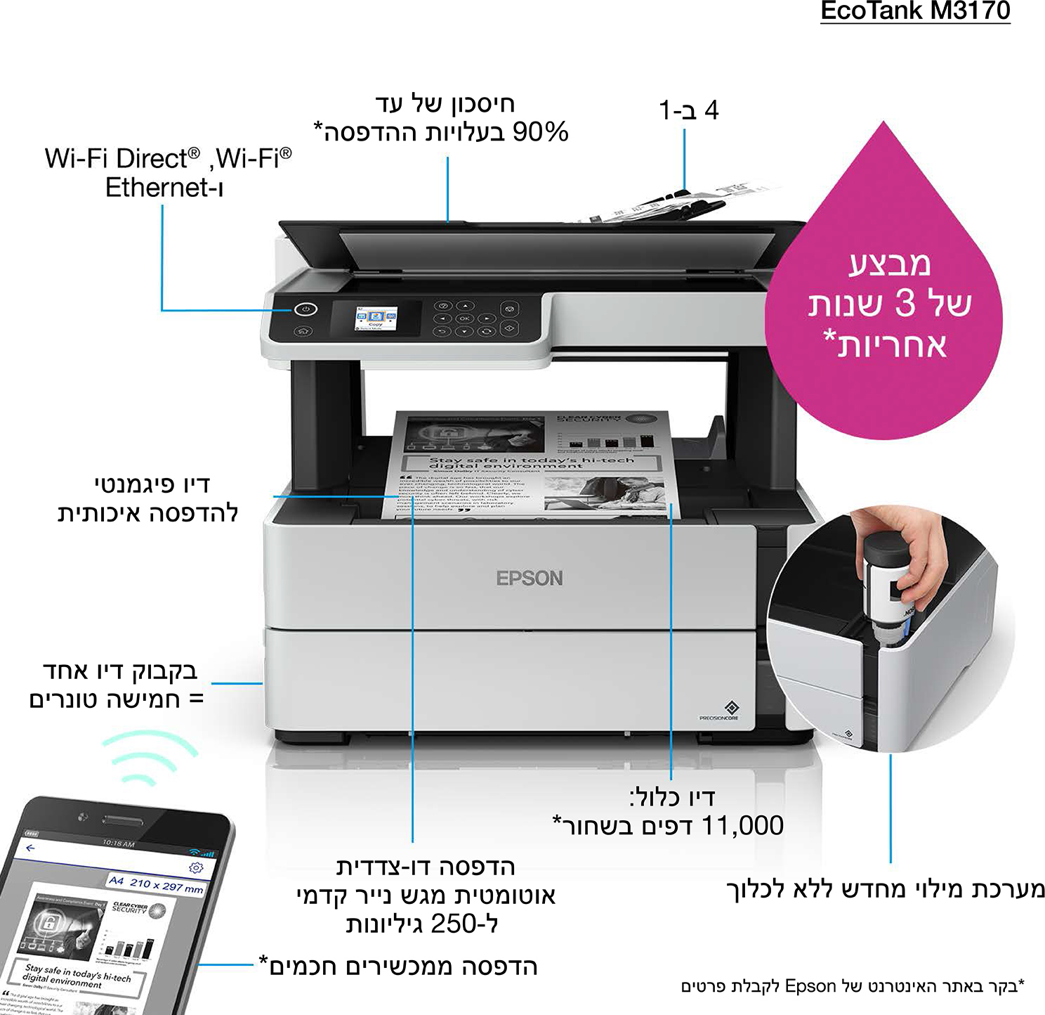 Epson EcoTank ET-M3170 kopen? - Prijzen - Tweakers