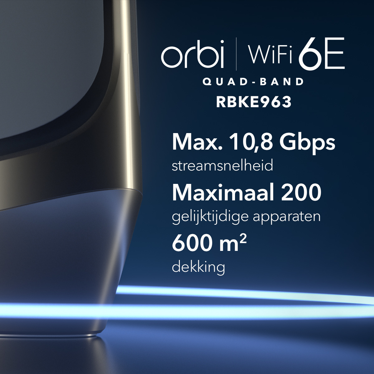 Netgear Orbi AXE11000 Mesh WiFi 6E-systeem (RBKE963) | 3 stuks