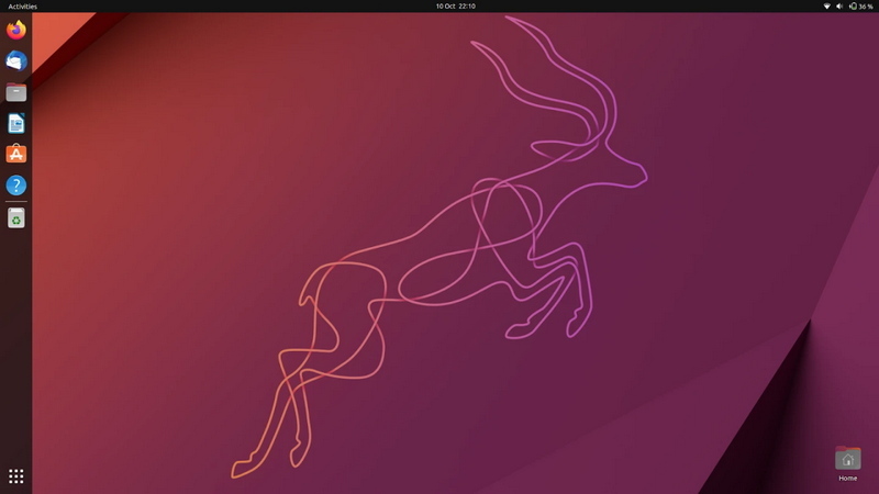 Ubuntu 22.10 Kinetic Kudu desktop