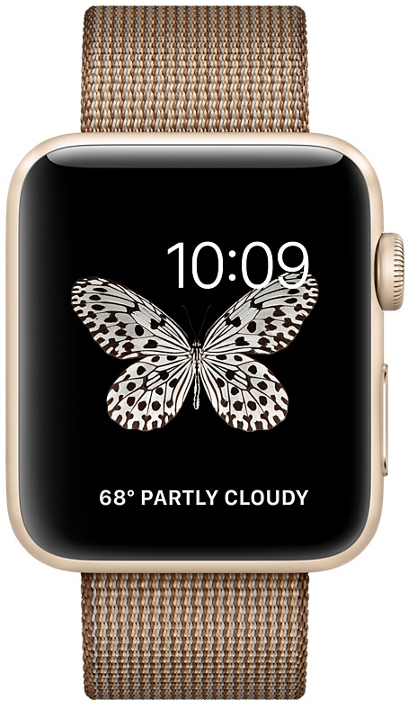 Apple Watch Series 2 (Nylon bandje, 42mm) Goud (Beige, Bruin