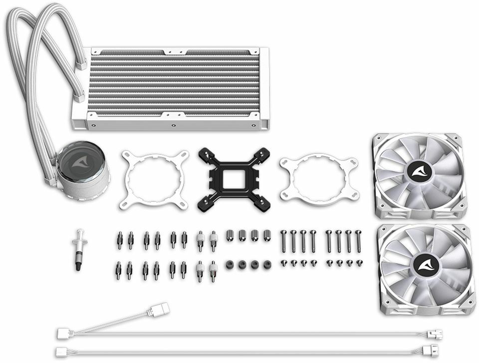 SHARKOON S80 Witte RGB AIO Waterkoeling – 360mm Radiator – Universeel Voor Intel & AMD – Infinity Spiegel Effect – Flexibele Slangen