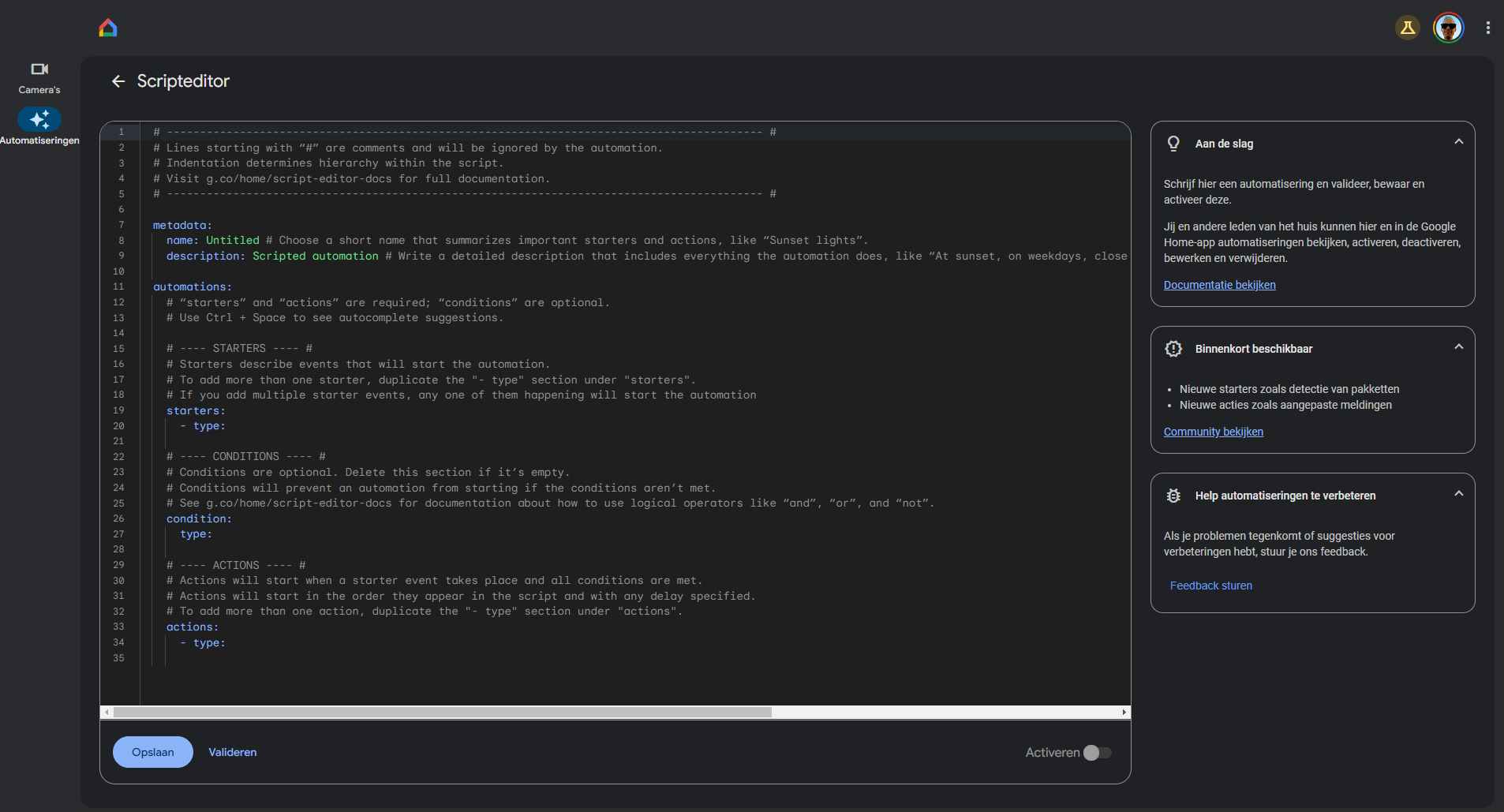 Scripted automations in Google Home Handson Tweakers