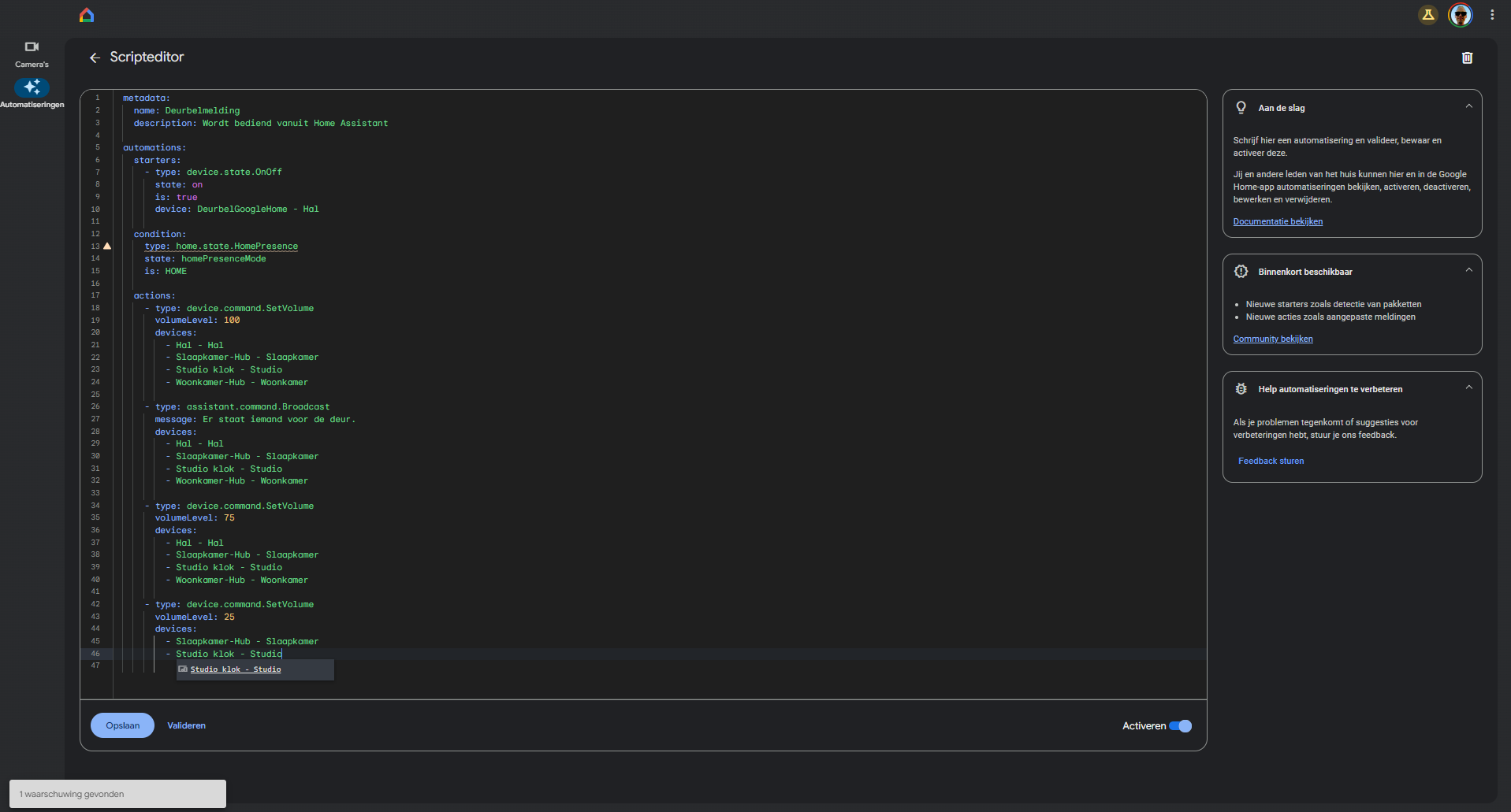 Scripted automations in Google Home Handson Tweakers