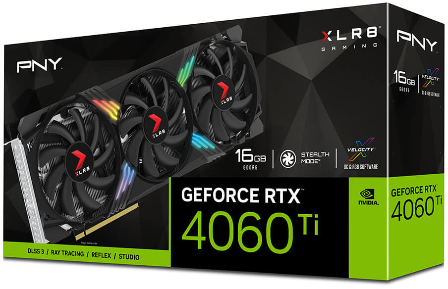 PNY GeForce RTX 4060 Ti 16GB XLR8 Gaming Verto EPIC-X RGB Triple
