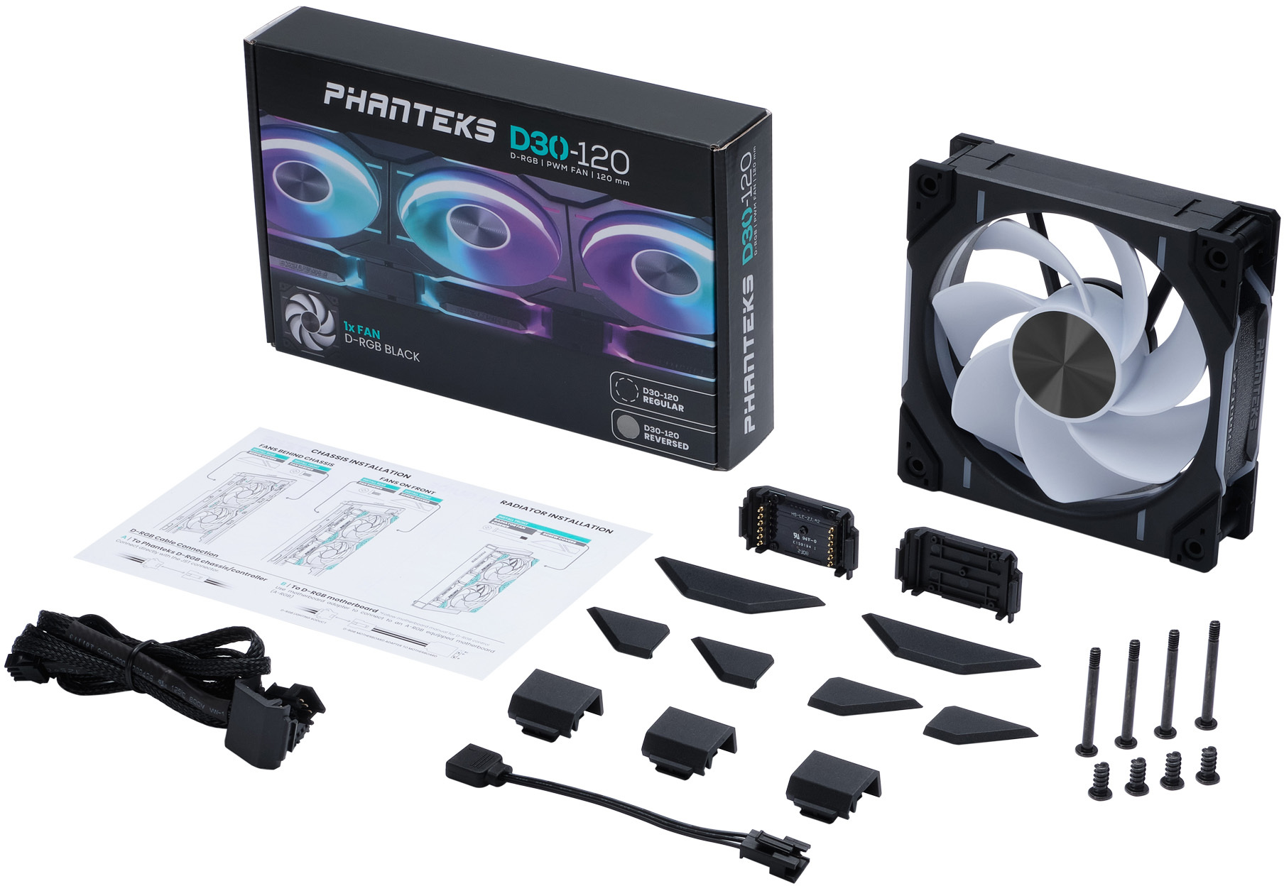 Phanteks D30-120, Reverse, Single pack, Zwart, 120mm: beste
