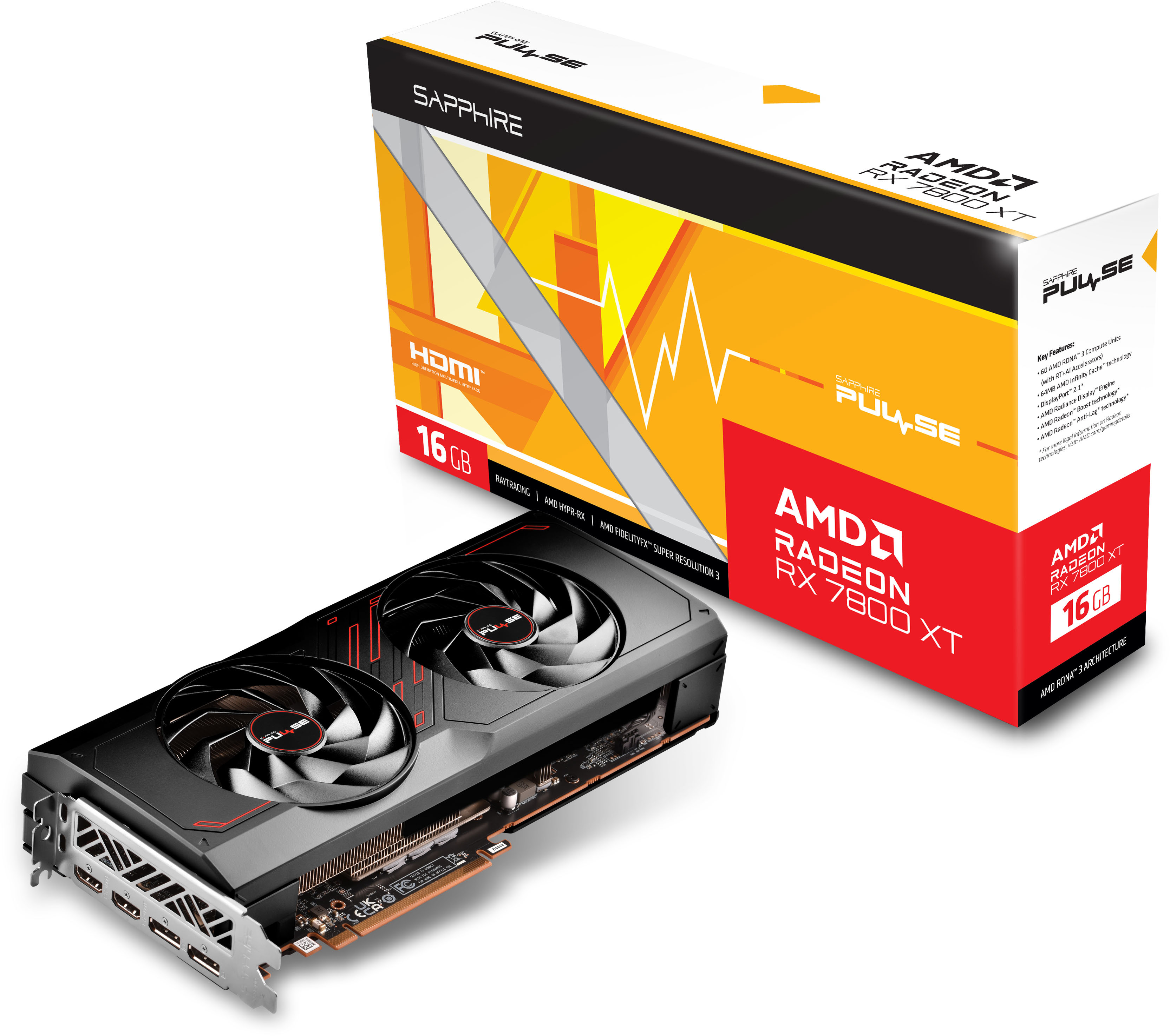 【美品】SAPPHIRE PULSE Radeon RX 7800 XT Sapphire Pulse AMD Radeon RX 7800 XT 16GB: beste prijs - Tweakers
