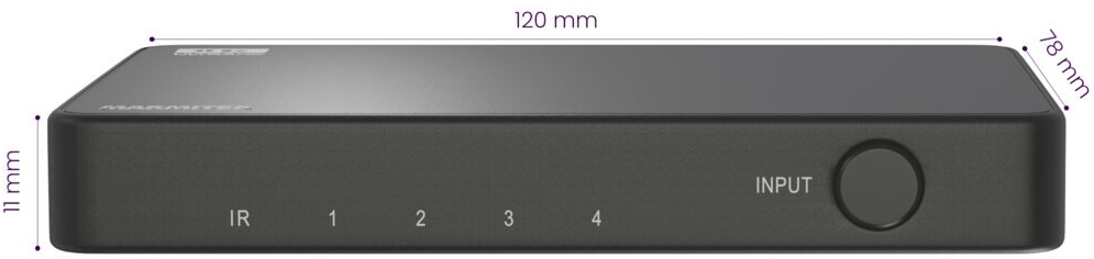 HDMI Switch 8K60 Marmitek AS48-4K120 Gaming - HDMI 2.1 Switch 4 In 1 Out - 48 Gbps VRR ALLM QMS QFT - Auto switch - Afstandsbediening HDMI Switch 8K60 Marmitek AS48-4K120 Gaming - HDMI 2.1 Switch 4 In 1 Out - 48 Gbps VRR ALLM QMS QFT - Auto switch - Afstandsbediening