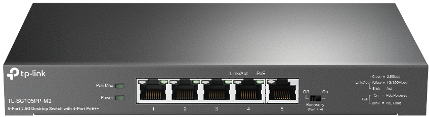 TP-Link 5-Port PoE+ Switch 2個 TP-Link 5-Port 2.5G Desktop Switch with 4-Port PoE++: beste prijs
