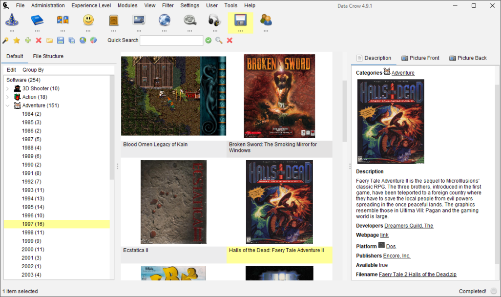 Data Crow screenshot (620 pix)