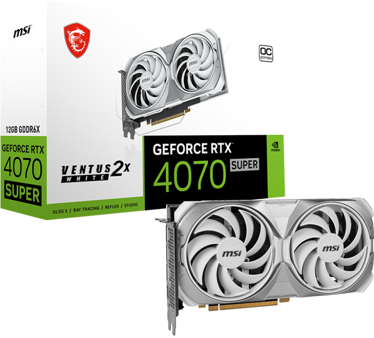 MSI GeForce RTX 4070 SUPER 12G VENTUS 2X WHITE OC: beste prijs