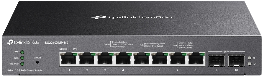 TP-Link Omada 8-Port 2.5GBASE-T and 2-Port 10GE SFP+ Smart Switch