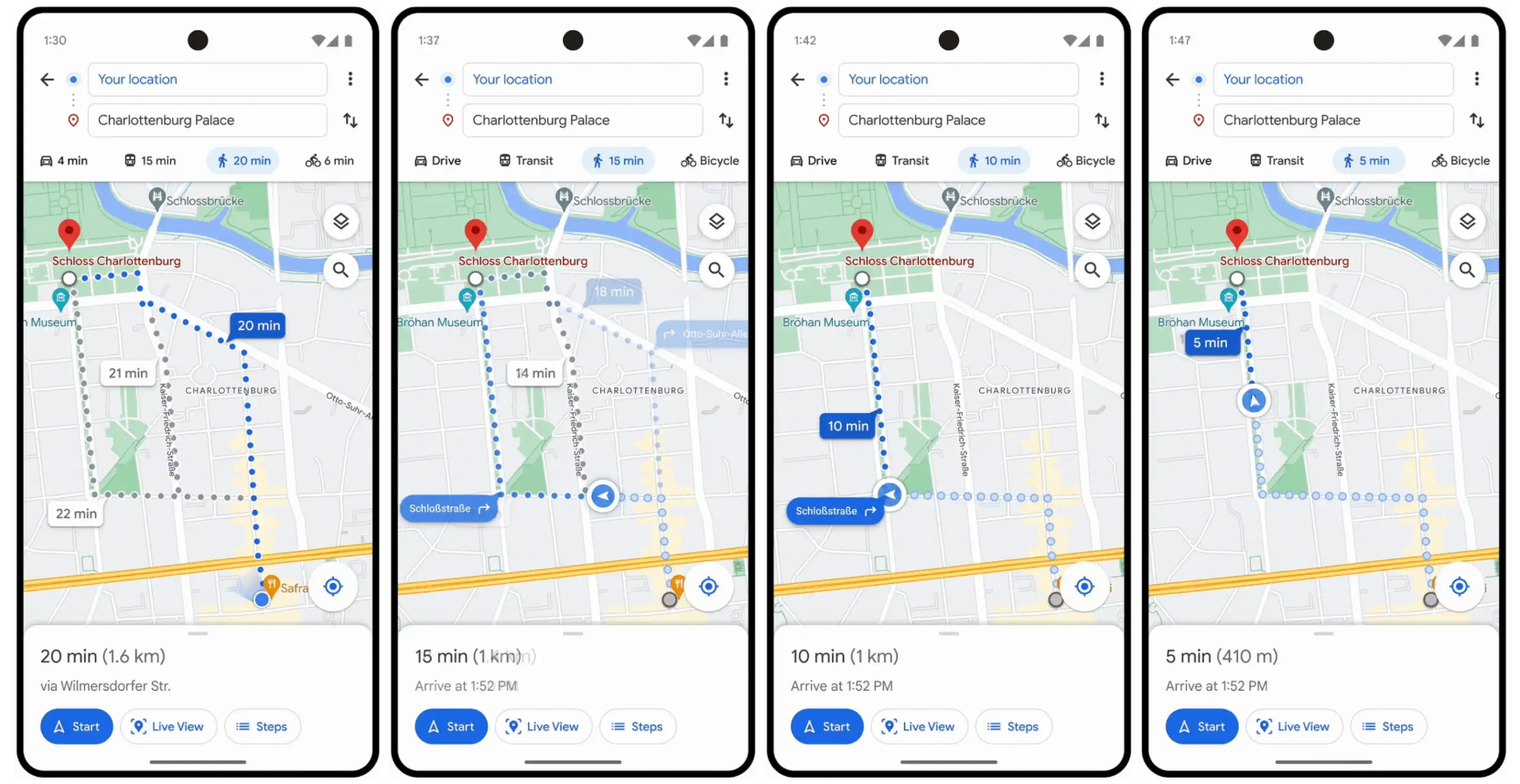 Google Maps laat gebruikers voortaan navigeren via routeoverzichtscherm ...