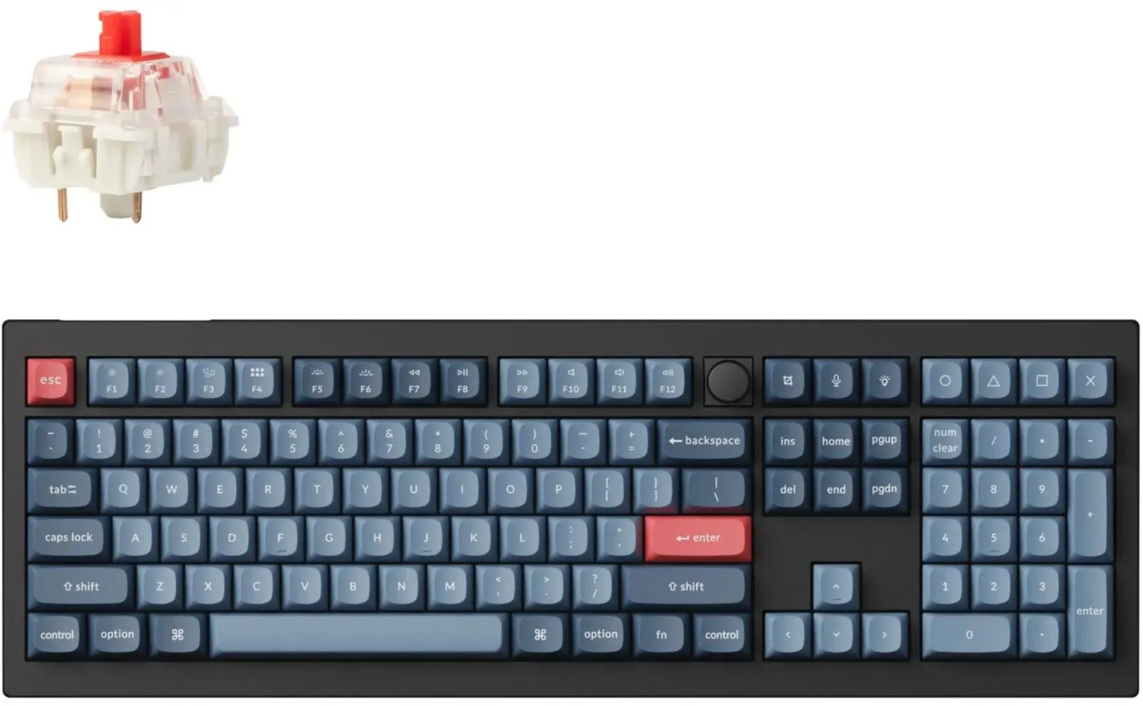 Keychron V6 Max QMK/VIA, Gateron Jupiter Red, Qwerty US, Zwart