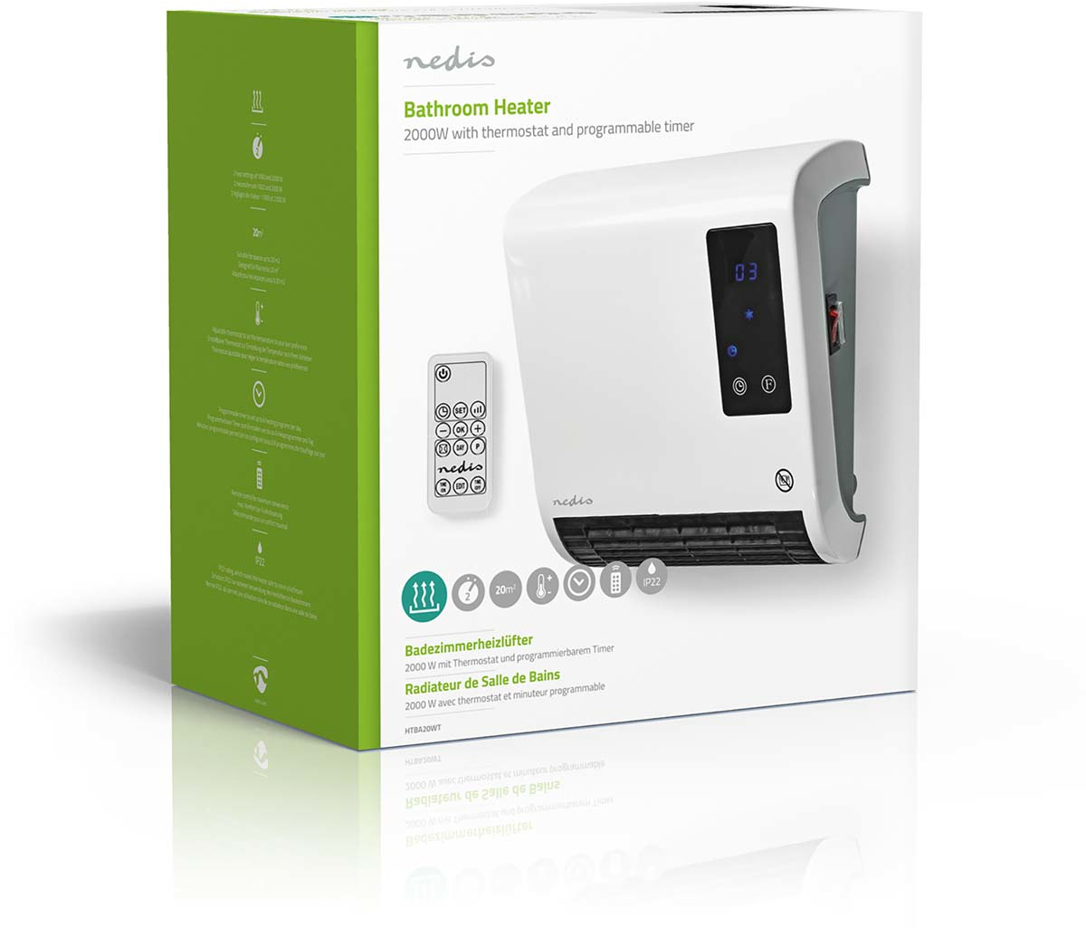 Slimme Convectorkachel met Wi-Fi | Thermostaat | 2000 W | Wit