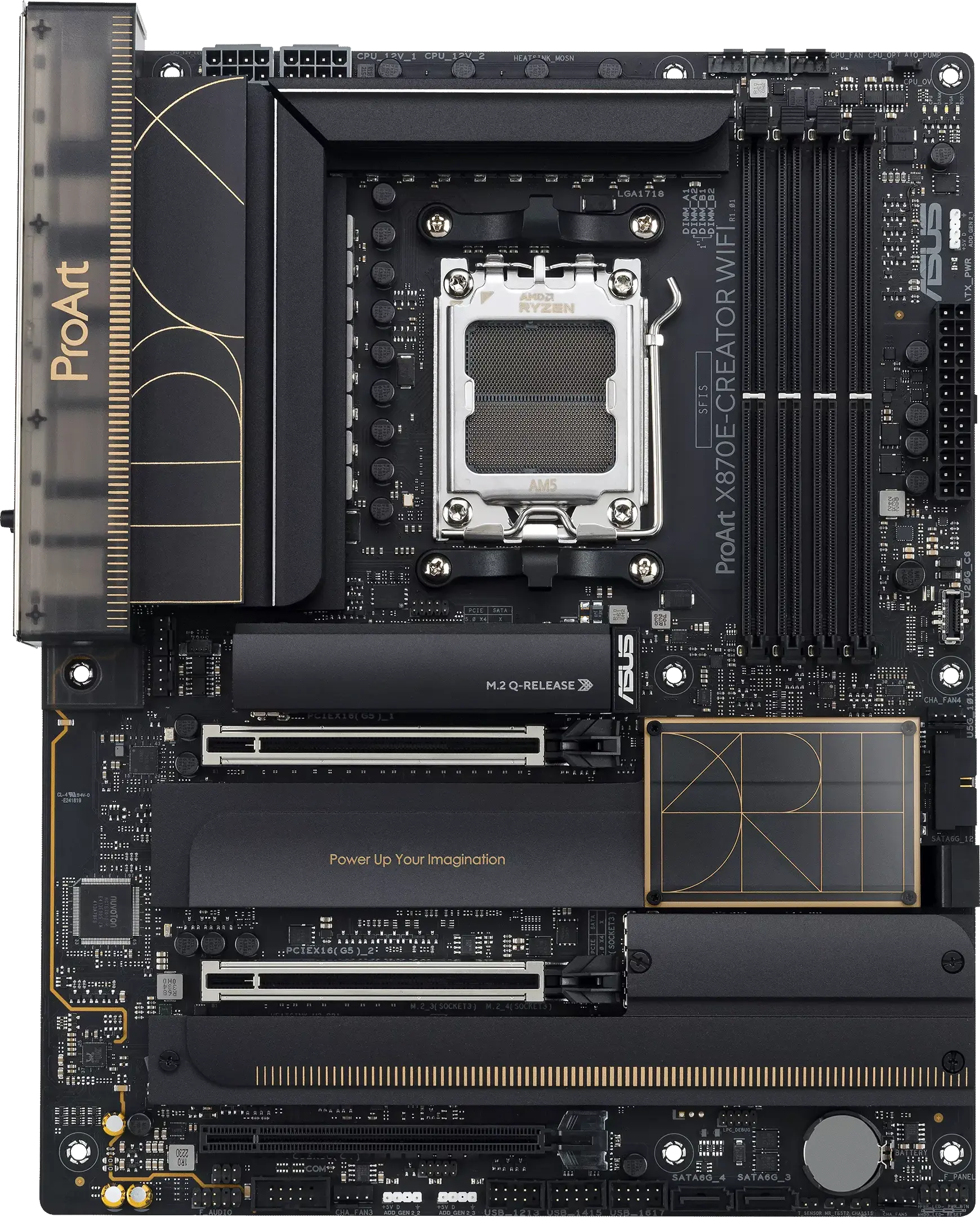 ASUS ProArt X870E-CREATOR WIFI Moederbord – AMD X870E, ATX, PCIe 5.0, 16+2+2 Power, DDR5, Dual USB4, WiFi 7, 10G LAN