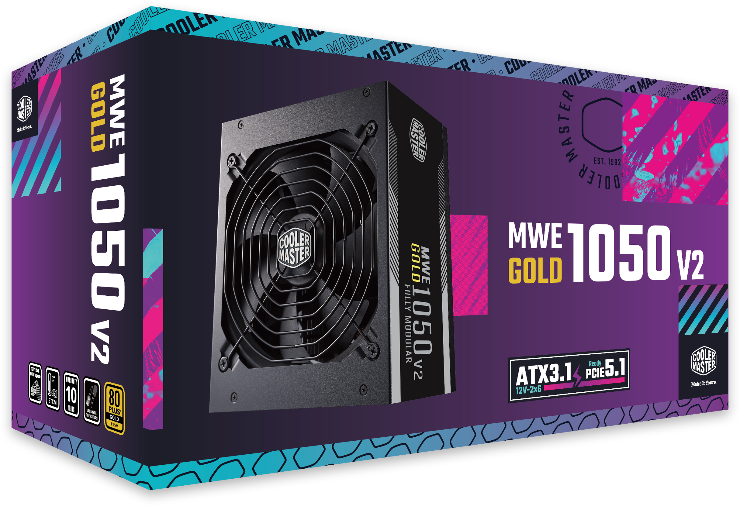Specificaties van Cooler Master MWE Gold 1050 V2 ATX 3.1 - Tweakers