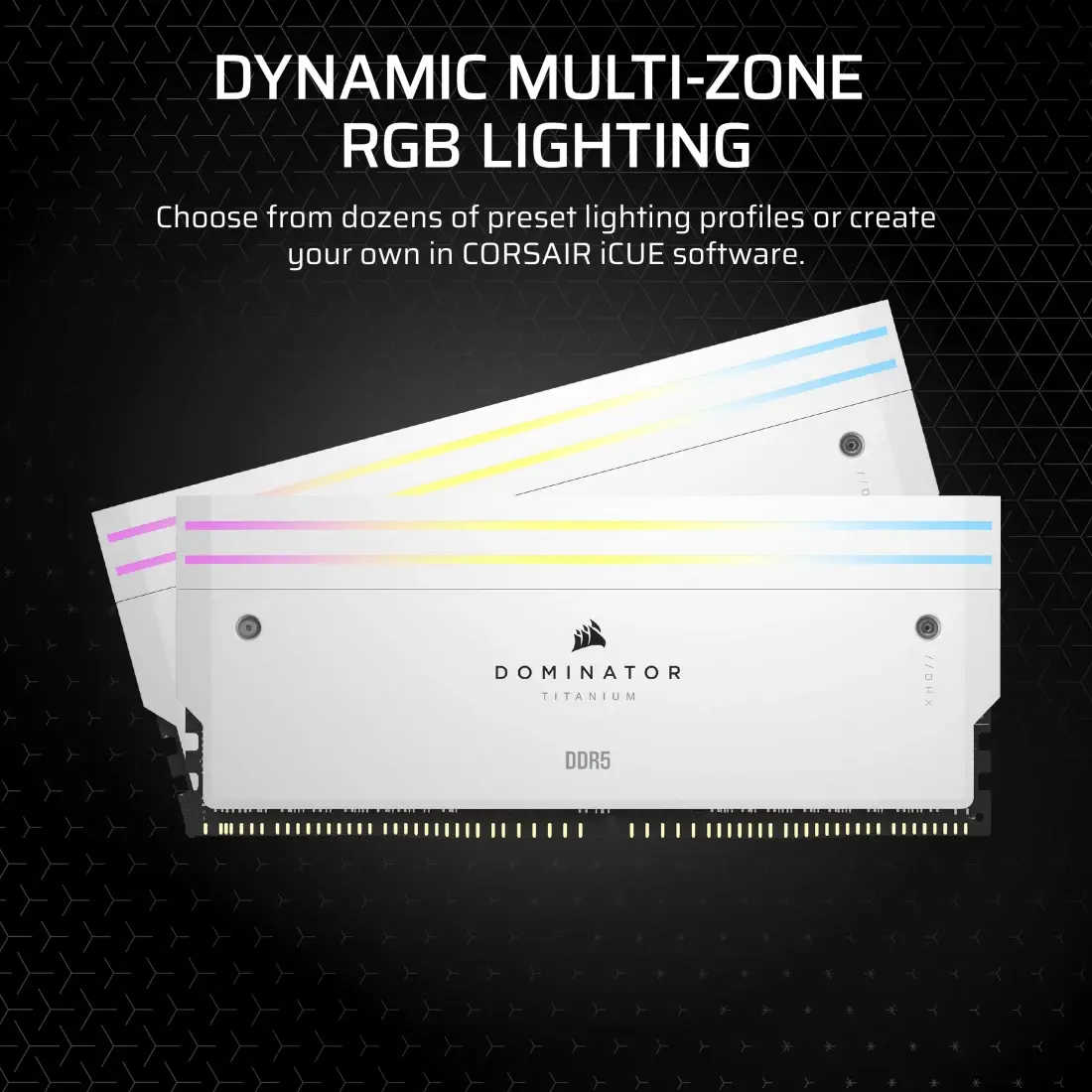 メモリー CORSAIR DOMINATOR LIGHT ENHANCEMENT KIT Corsair Dominator Titanium RGB DDR5 Light Enhancement Kit, Wit