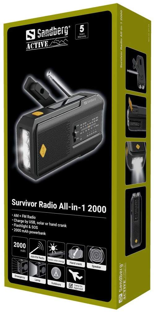 Sandberg Survivor Radio All-in-1 2000 | Radio Multifonction - Référence 421-04 - 10