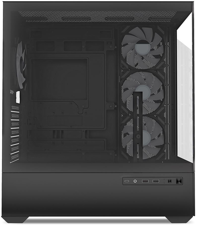 Sharkoon AK6 RGB ATX-behuizing – Wit, Met 4x 120 Mm RGB-ventilatoren, Glazen Zijpaneel, BTF-ondersteuning, Ruimte Voor 2 Radiatoren En Grote GPU's