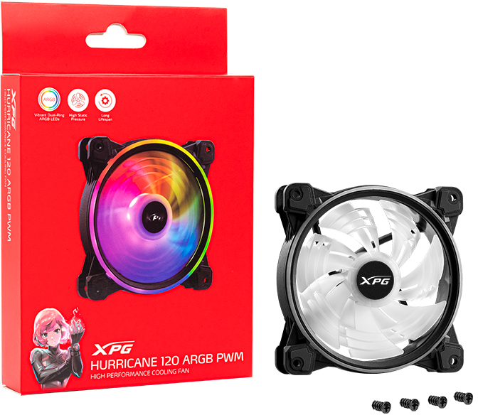 XPG HURRICANE 120 ARGB PWM BLACK 10個セット XPG HURRICANE 120 ARGB PWM