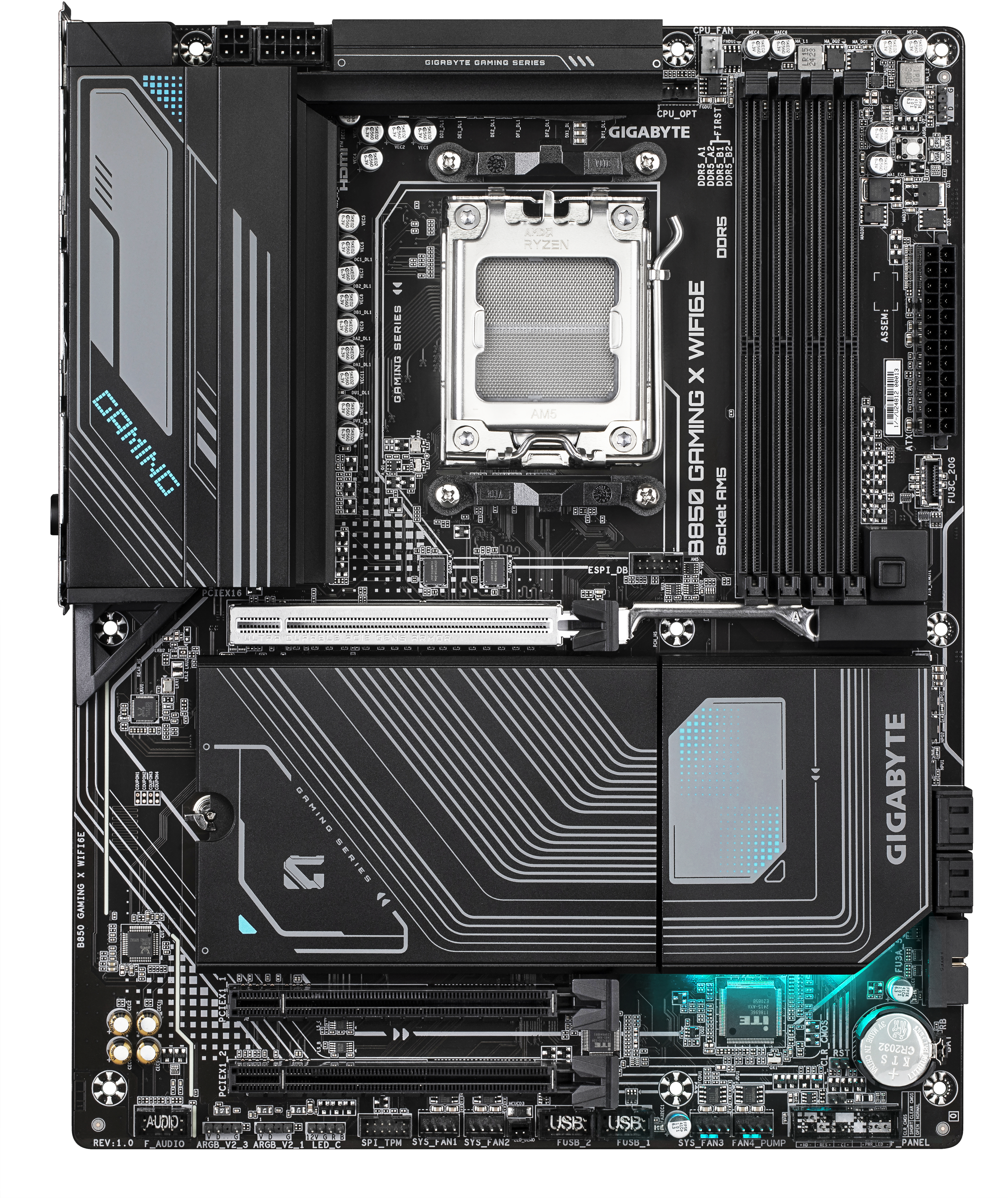 GIGABYTE B850 GAMING WIFI6 socket AM5 moederbord Zwart, RAID, Gb-LAN, Wi-Fi 6, BT, Sound, ATX