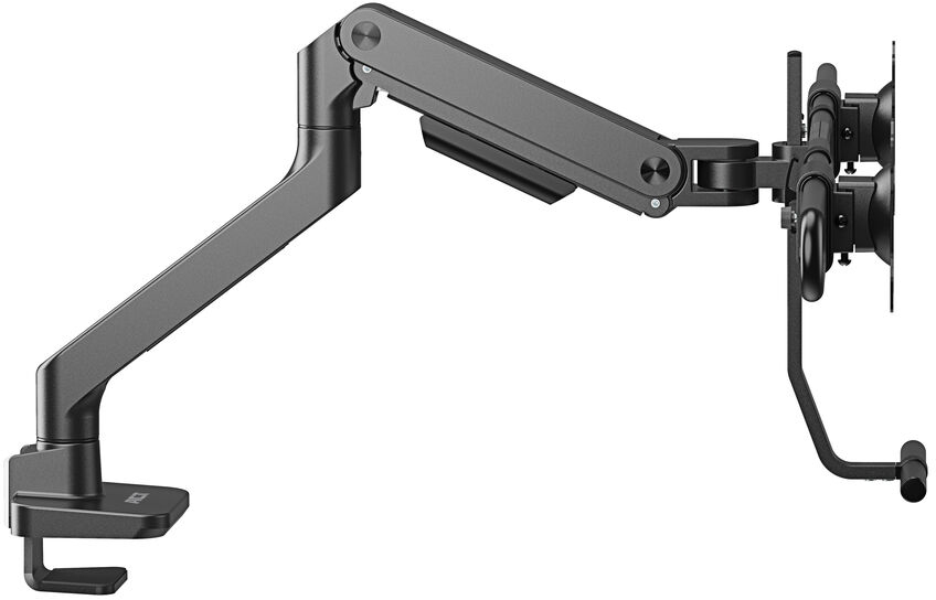 ACT AC8332 Dubbele Monitor Arm Gasveer tot 27, VESA 75/100mm, Monitorbeugel, Kantelbaar 40° Zwenkbaar 90° Roteren 360°, Gewicht Max. 6KG - Zwart