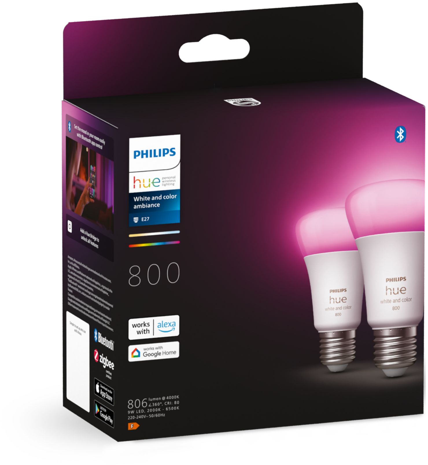 Philips Hue White en Color Ambiance E27 800 lumen Bluetooth (2