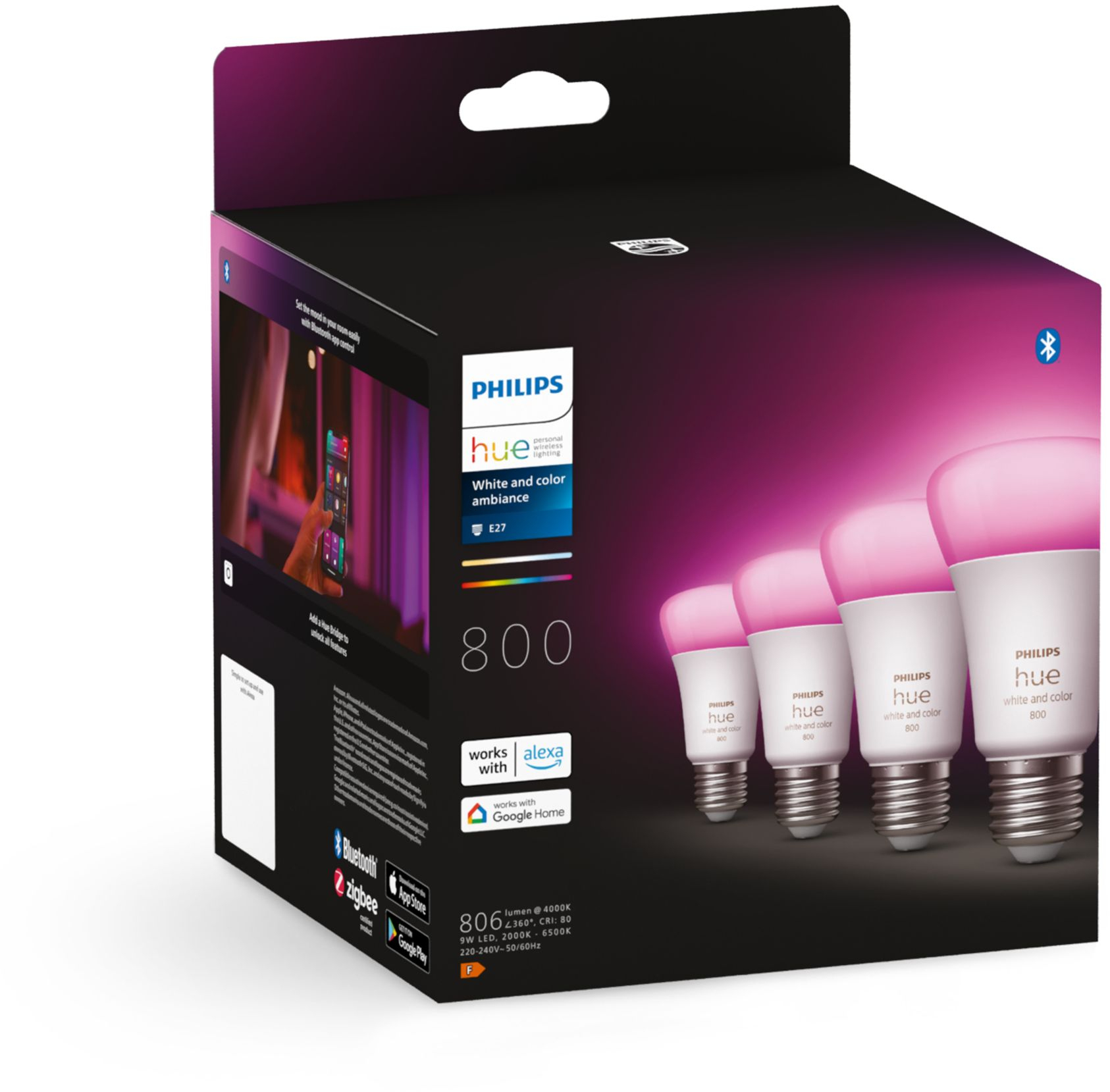 Philips Hue White en Color Ambiance E27 800 lumen Bluetooth (4
