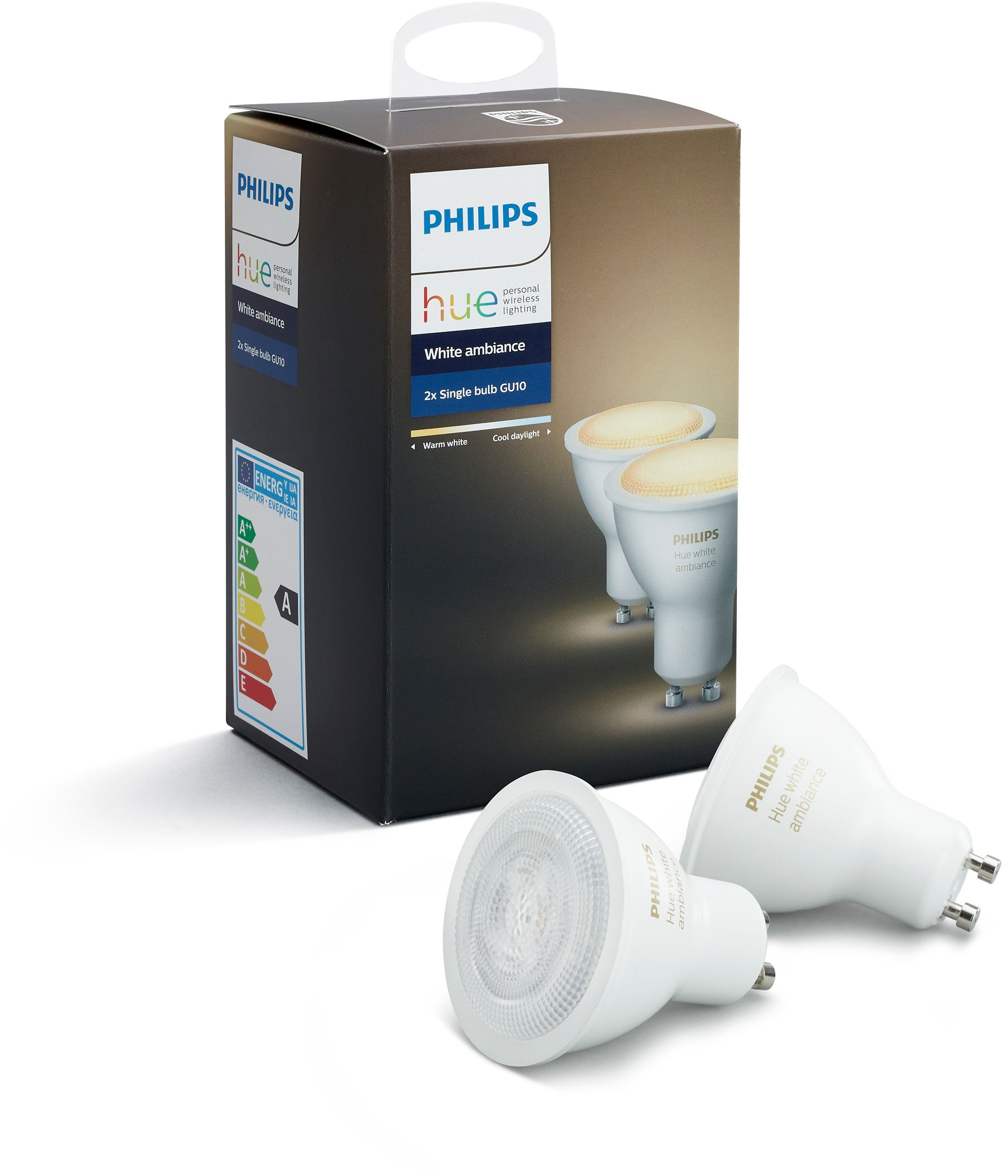 PHILIPS HUE Idris Opbouwspot Voor Badkamer Met 2 Lichtpunten GU10  Wit  Warm Tot Koelwit Licht Incl 1 Hue Dimmer Switch Hue White Ambiance 151654547