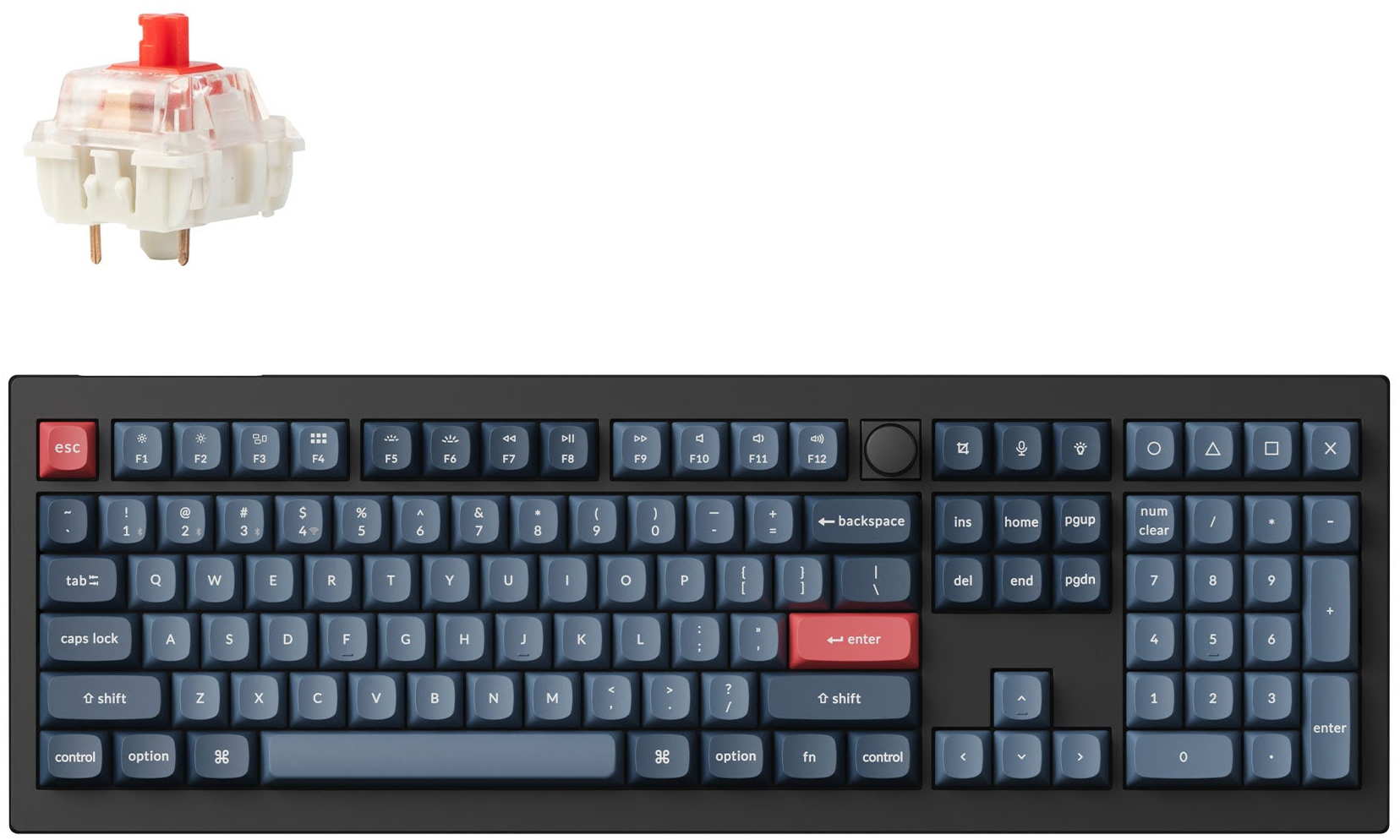 Keychron V6 Max QMK/VIA, Gateron Jupiter Red, Qwerty US, Zwart