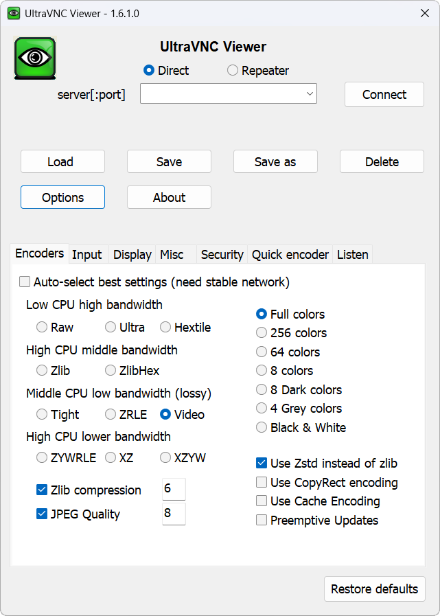 UltraVNC screenshot