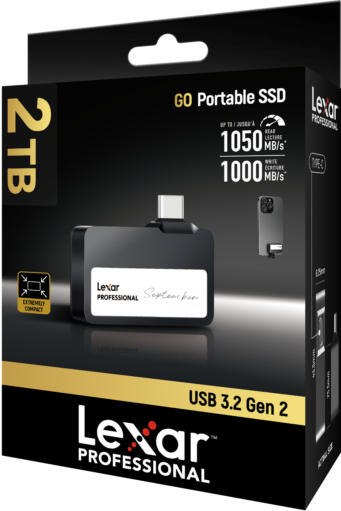Lexar Professional Go Portable SSD 2TB Zwart: beste prijzen, echte