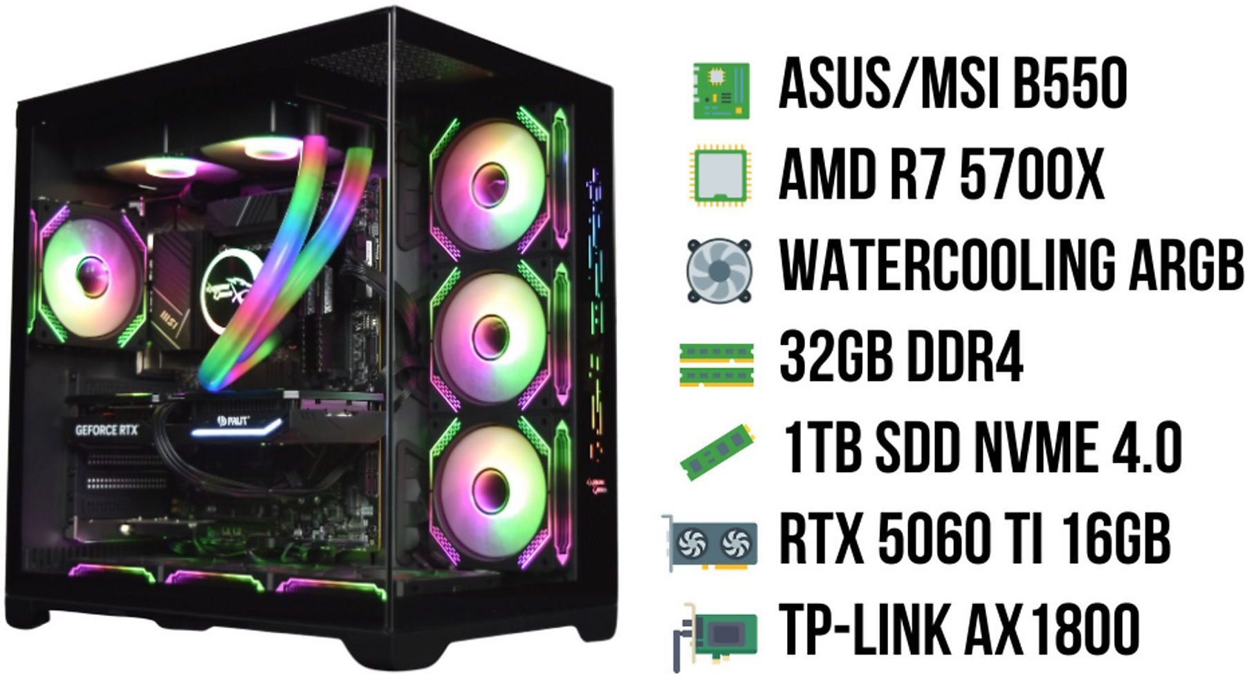 即納液晶ゲーミングPC】Ryzen7 5700x RTX5060 BuildGamingLab｜RTX5060