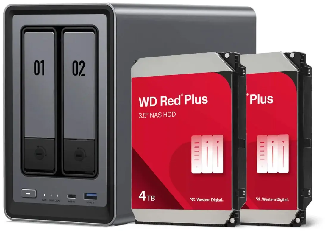 Ugreen NASync DXP2800 incl. 2x WD Red Plus schijven, 8TB: beste