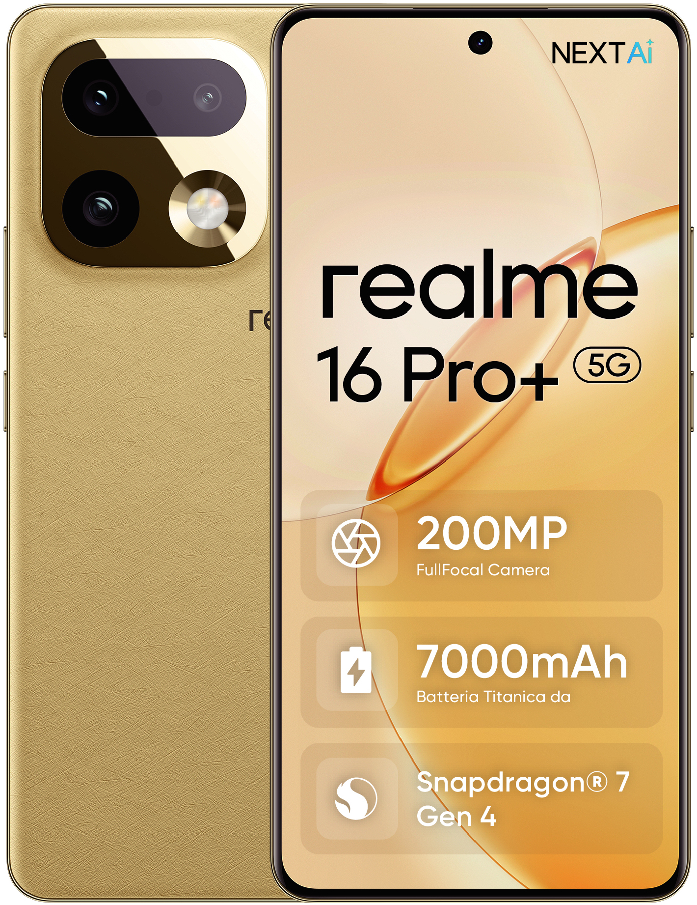Realme 16 Pro+, 12GB ram, 512GB opslag Goud: beste prijzen, echte 