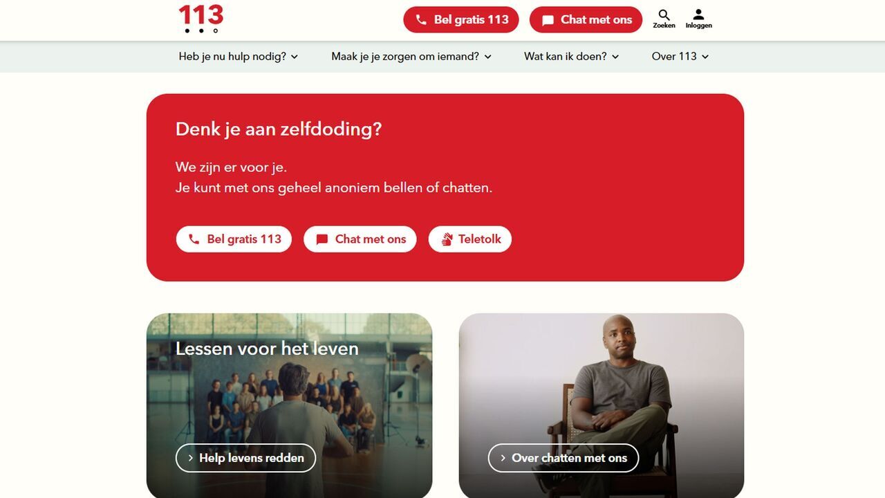 Image for the article: 113 Zelfmoordpreventie zet analysetools uit, deelde gegevens bezoeker met derden