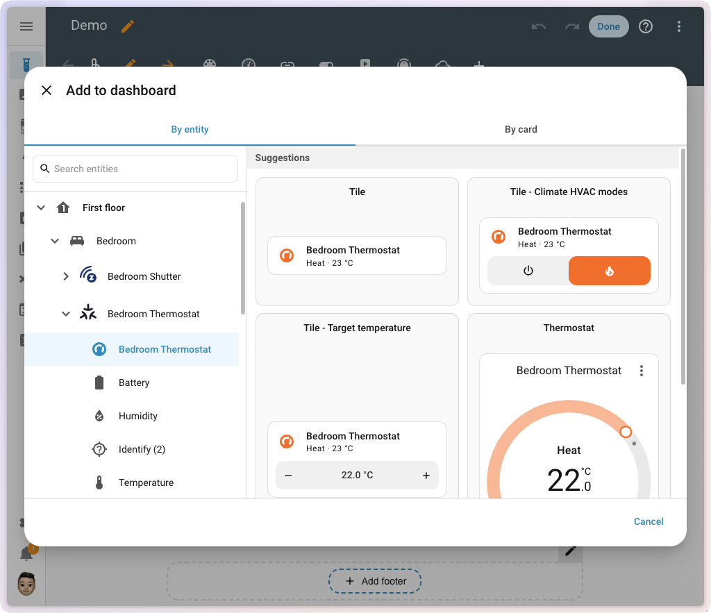 Home Assistant - new card picker