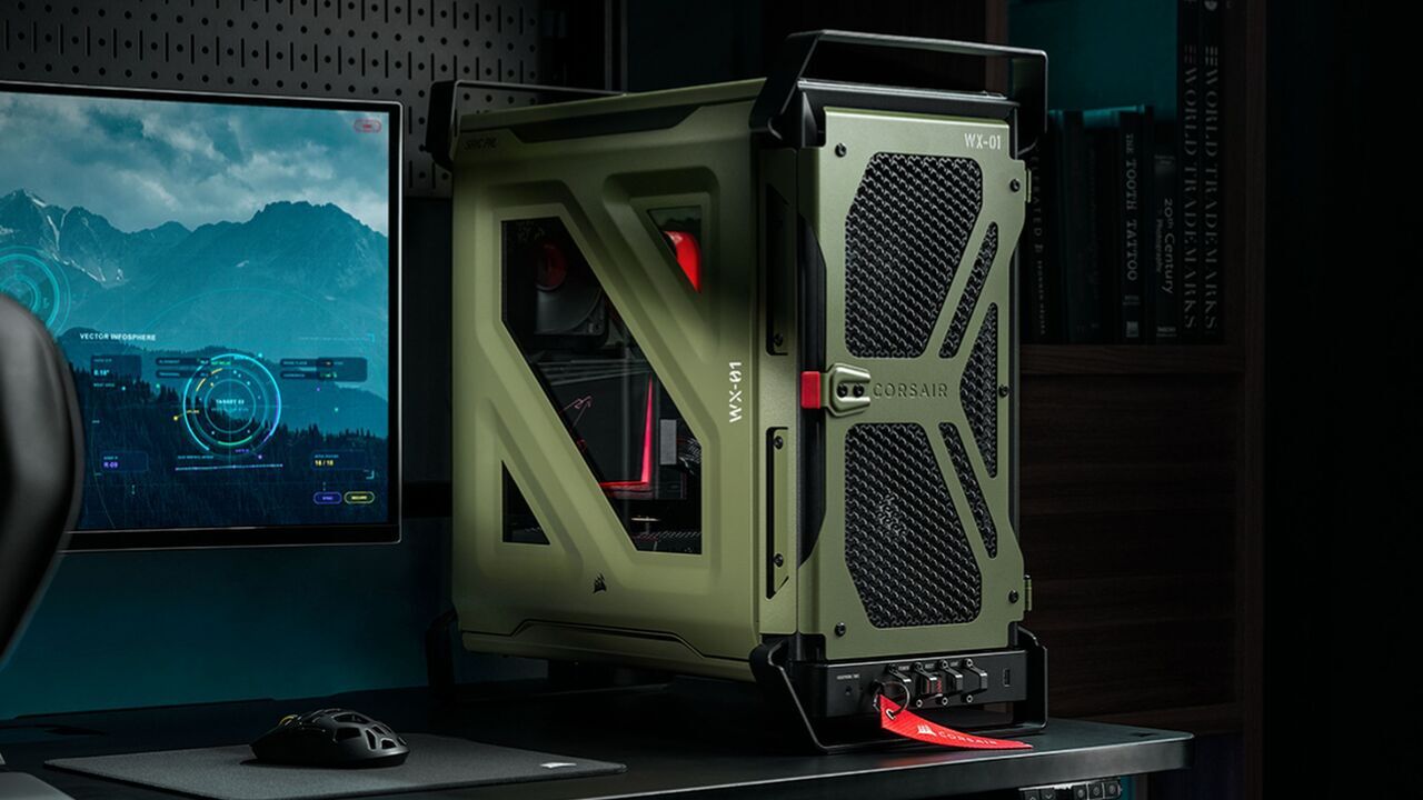 Corsair's 'military' Warthog case has handles and light on the back